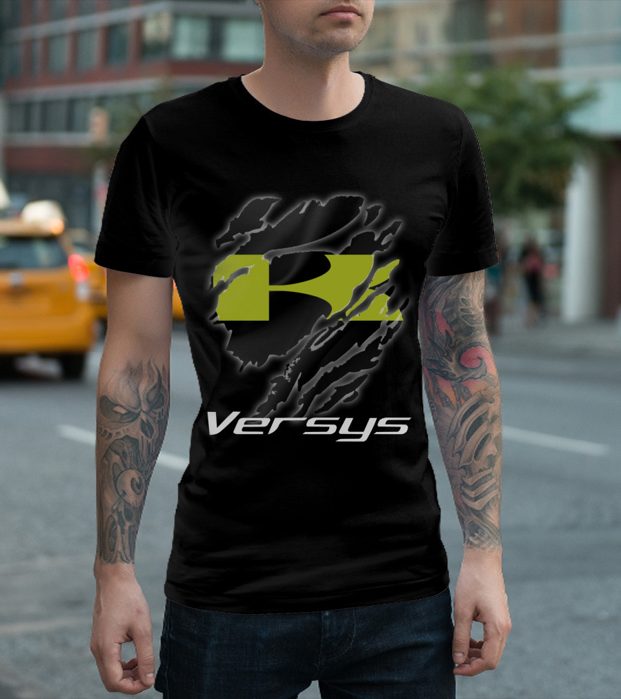 Versys 01 Kawasaki Motorcycle Claw Scratch Motif T-Shirt