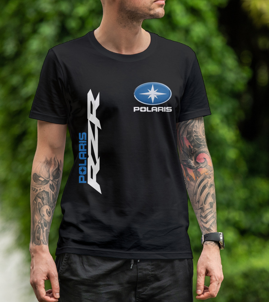 Polaris Rzr Logo Blue And White T-Shirt