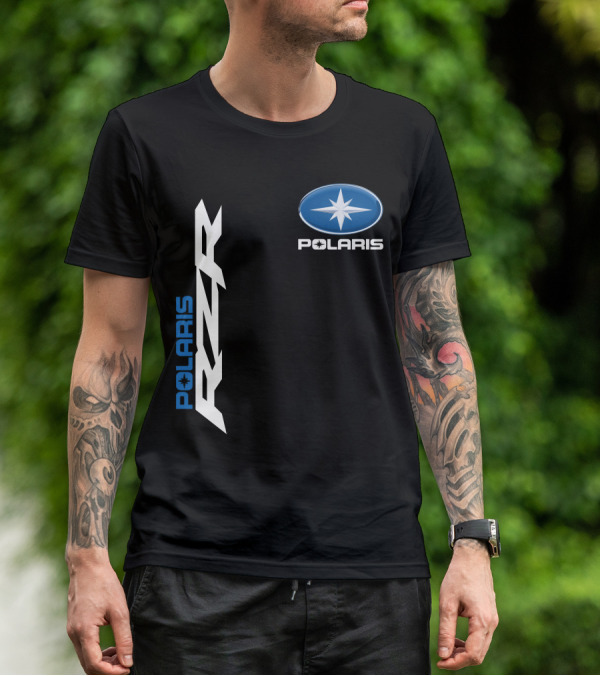 Polaris Rzr Logo Blue And White T-Shirt