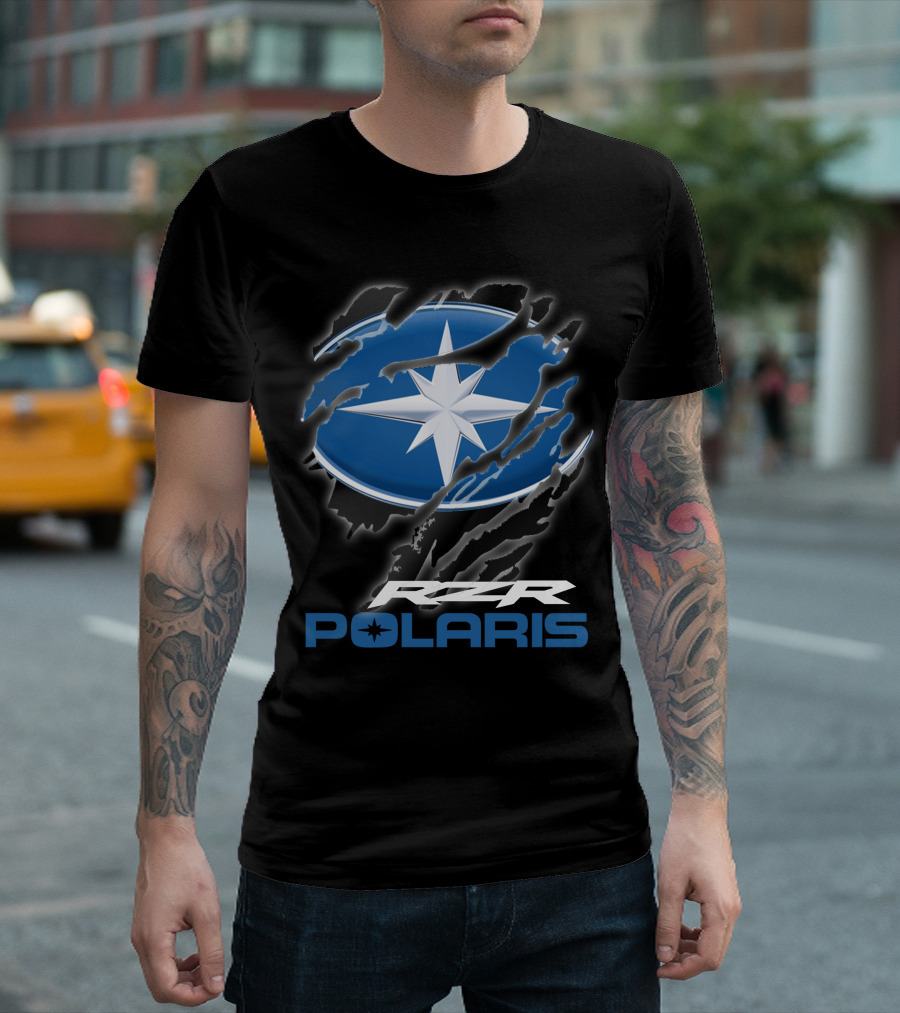Rzr Polaris Star Logo 10 Blue Claw Marks T-Shirt