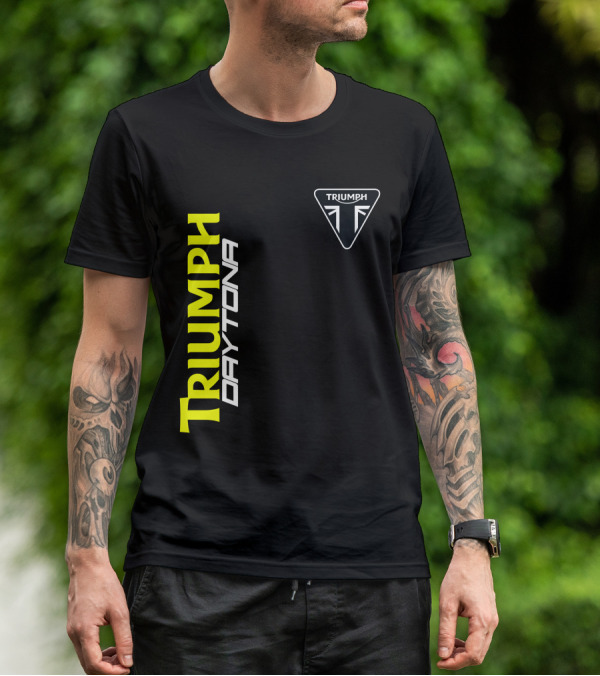 Triumph Daytona 01 Vertical Logo And Badge T-Shirt