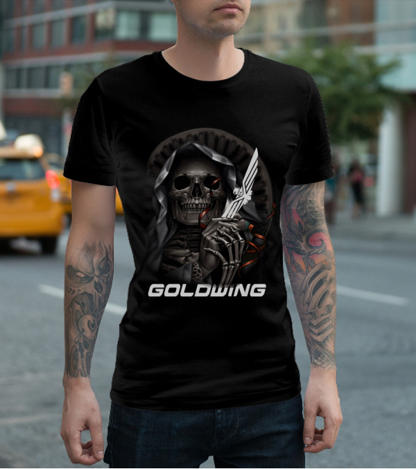 Goldwing Grim Reaper With Winged Knife T-Shirt