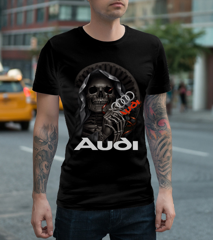 Audi Skull Grim Reaper Holding Rings T-Shirt