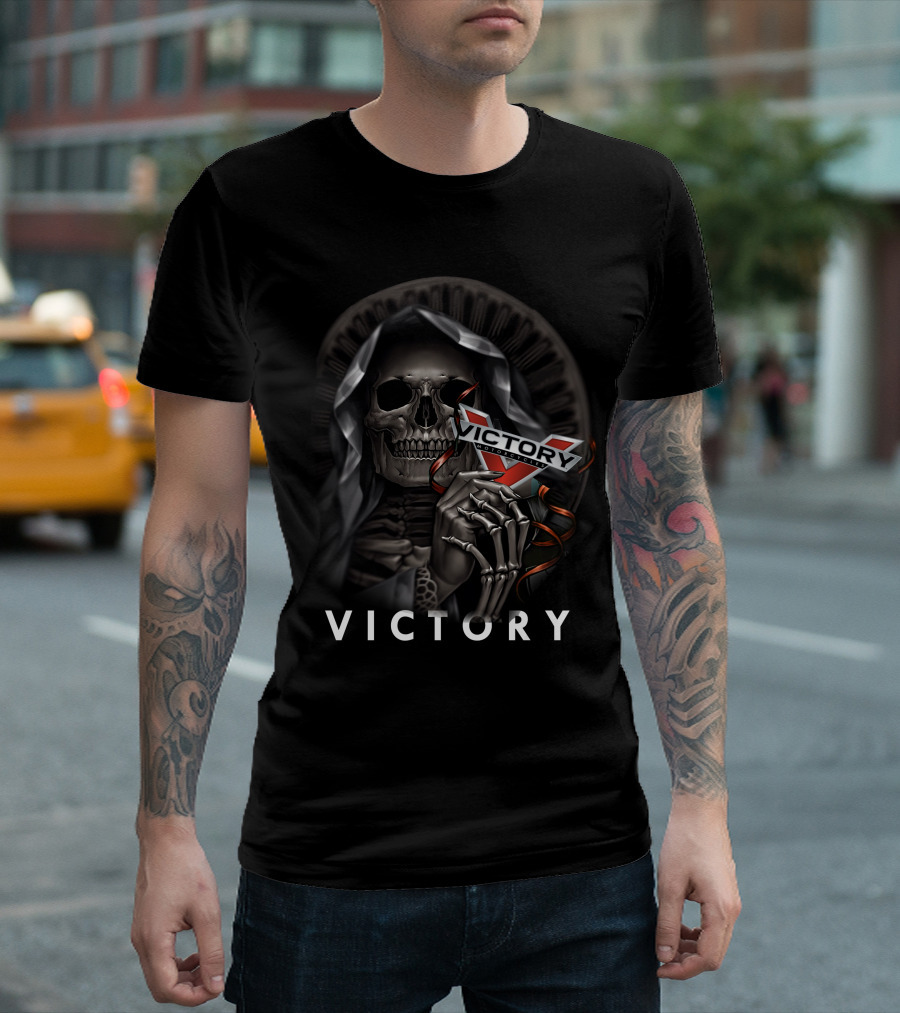 Victory Skeleton Holding V T-Shirt