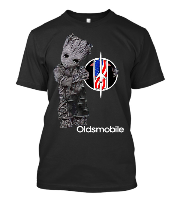 Oldsmobile Groot With Rocket Emblem And American Flag T-Shirt
