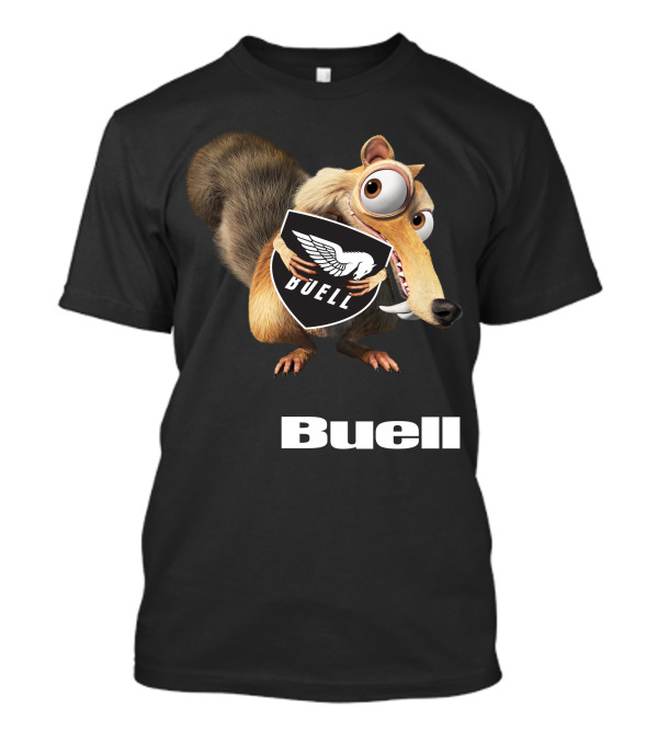 Buell Scrat Logo Iconic Character With Shield T-Shirt