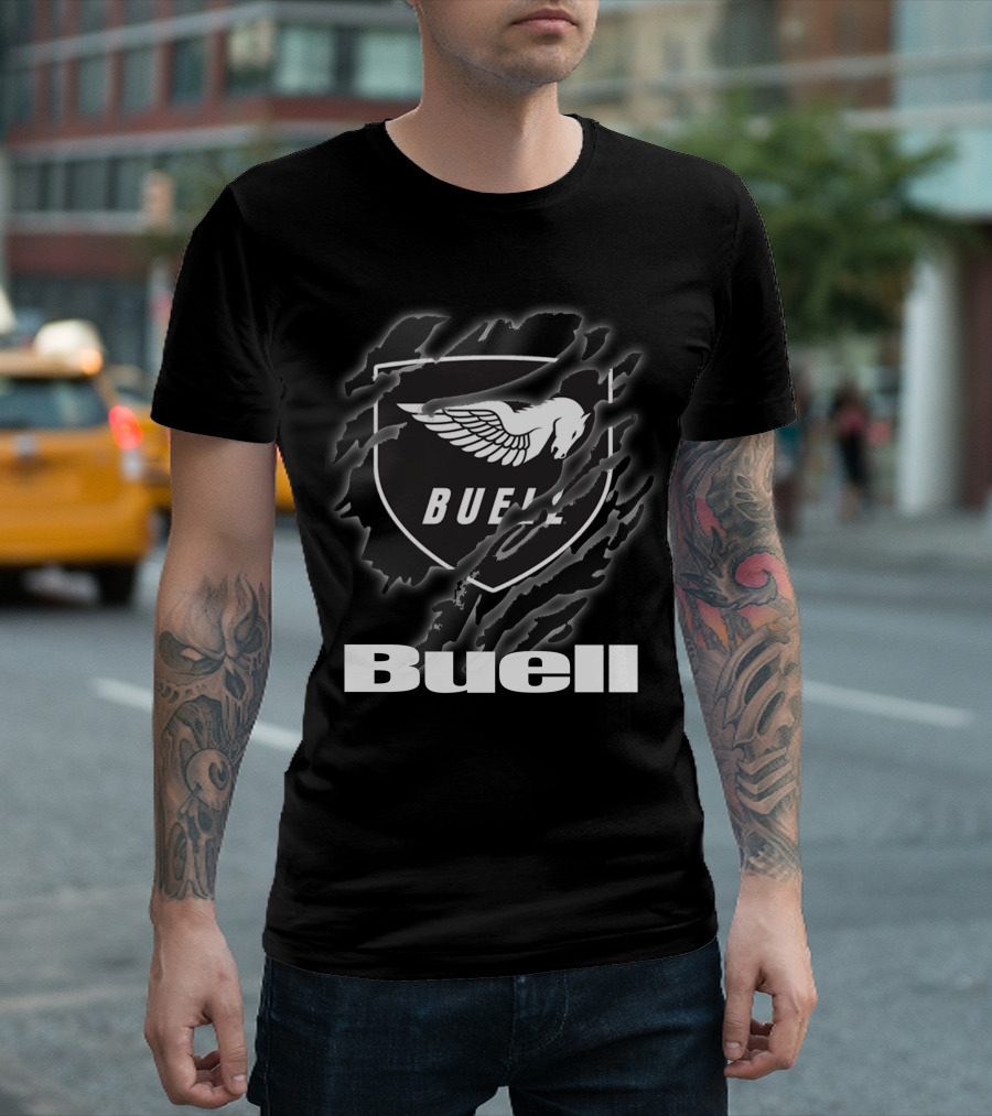 Buell Winged Horse Logo Claw Marks T-Shirt