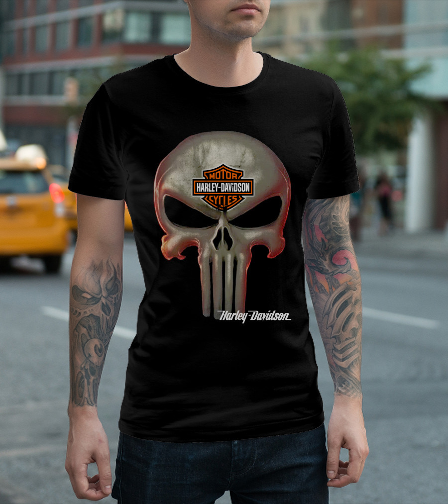Harley Davidson Motor Cycles Skull T-Shirt