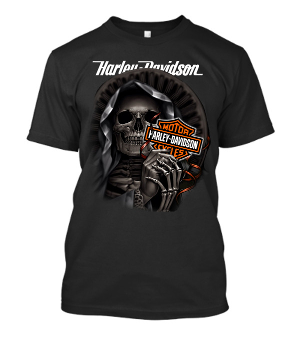 Harley Davidson Grim Reaper Skull Holding T-Shirt