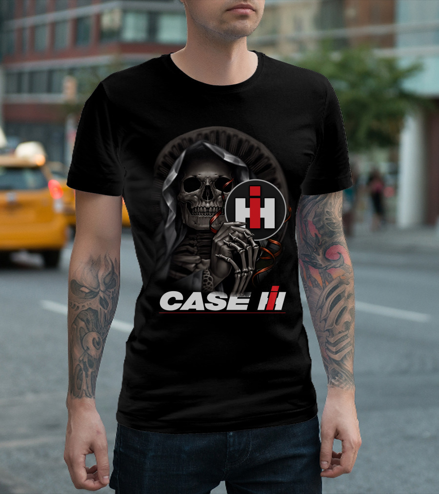 Case Ih Grim Reaper Skeleton Holding T-Shirt