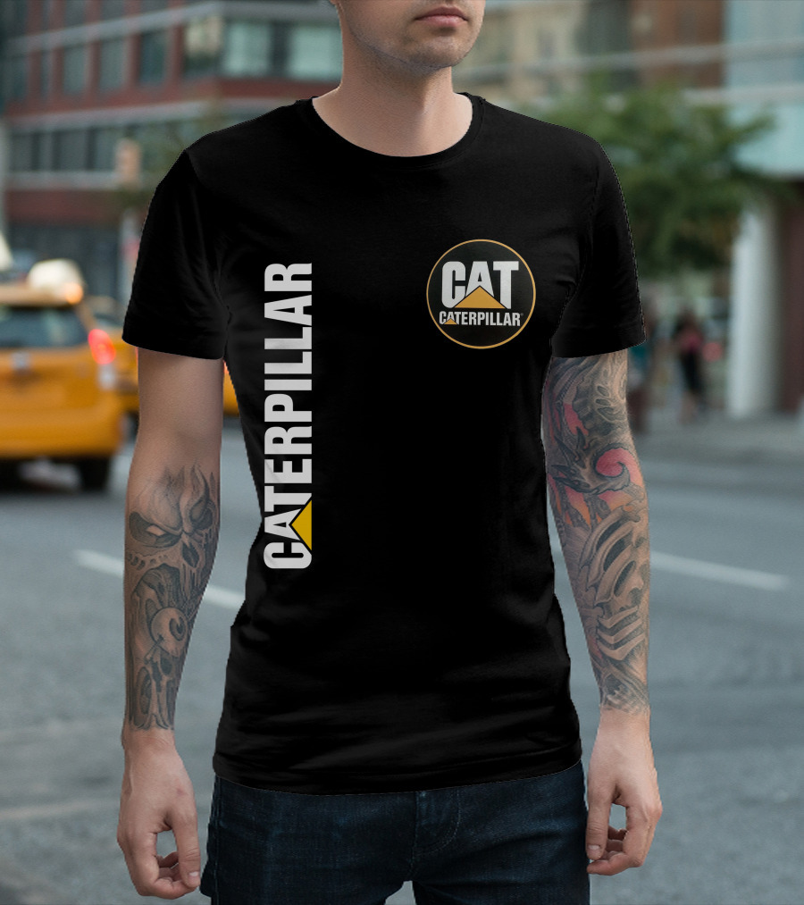 Caterpillar Cat Logo With Triangle T-Shirt