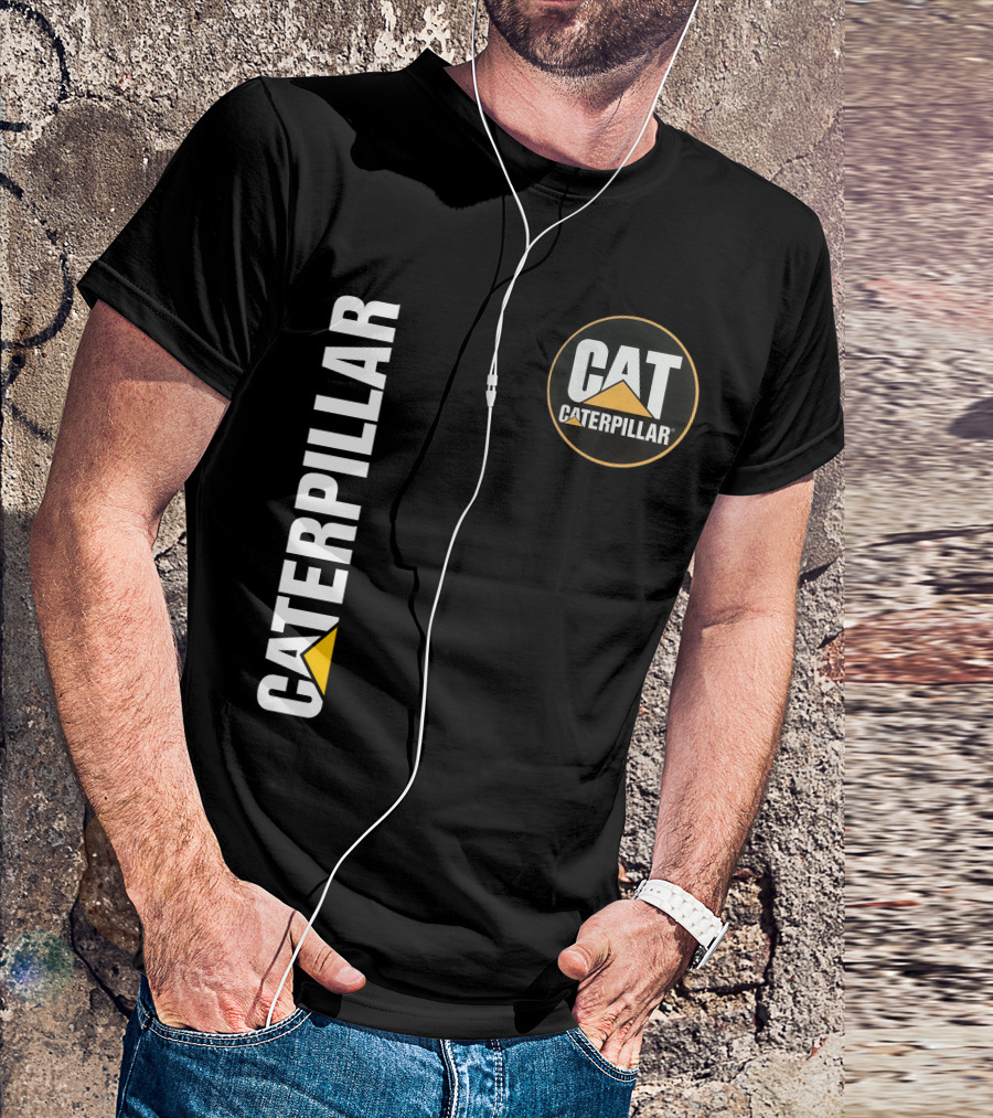 Caterpillar Cat Logo With Triangle T-Shirt