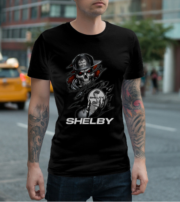 Shelby Skeleton With Snake Logo And 09 Hat T-Shirt