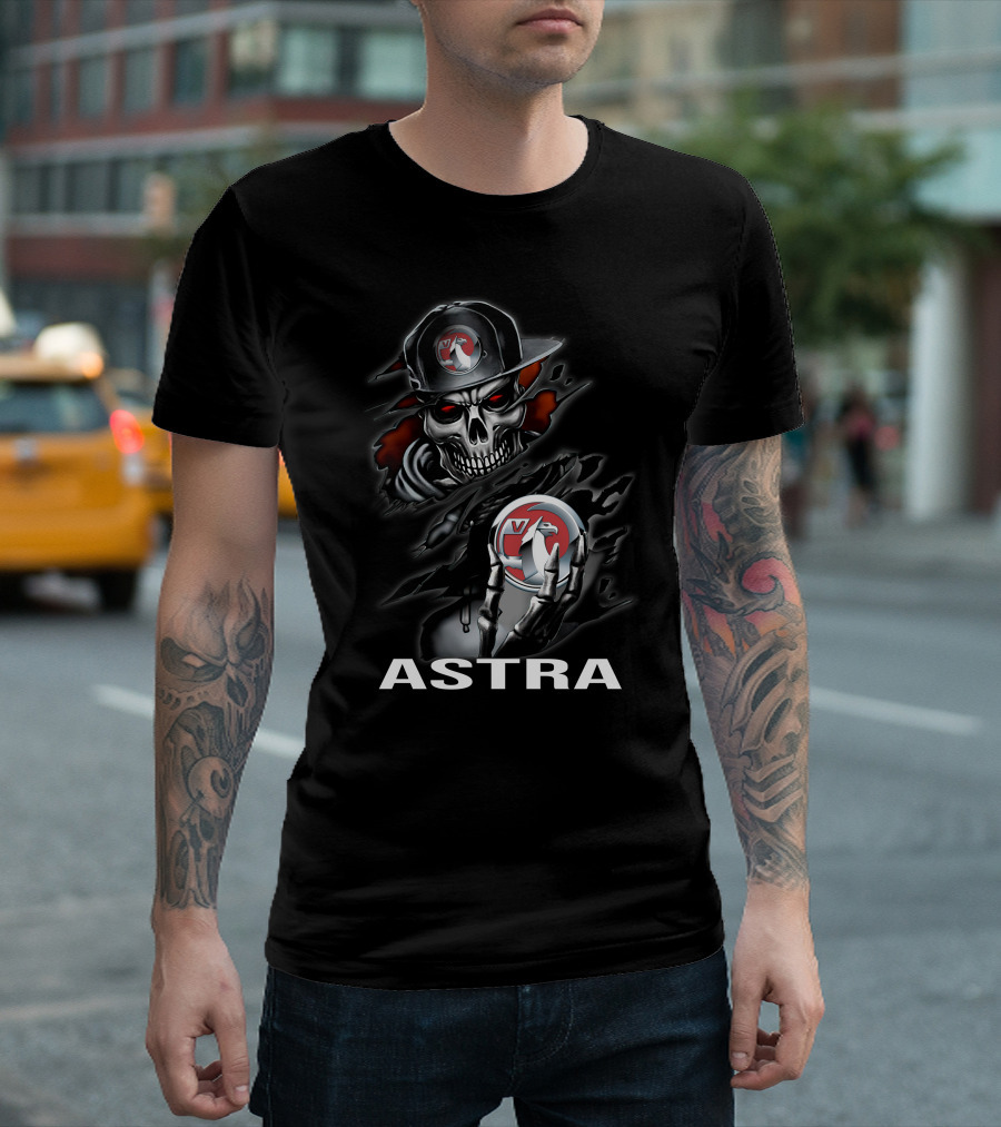 Astra Skull With Vulture Logo And Cap T-Shirt