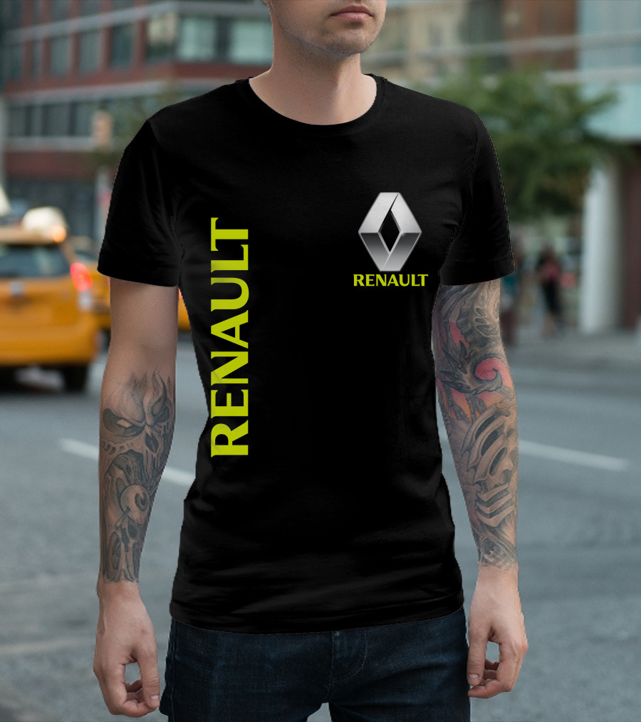 Renault Silver Diamond Logo Black T-Shirt