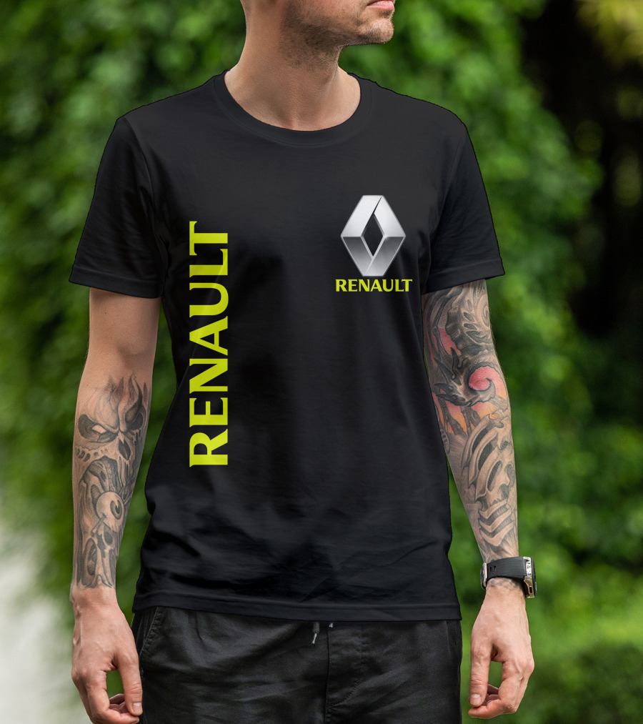 Renault Silver Diamond Logo Black T-Shirt