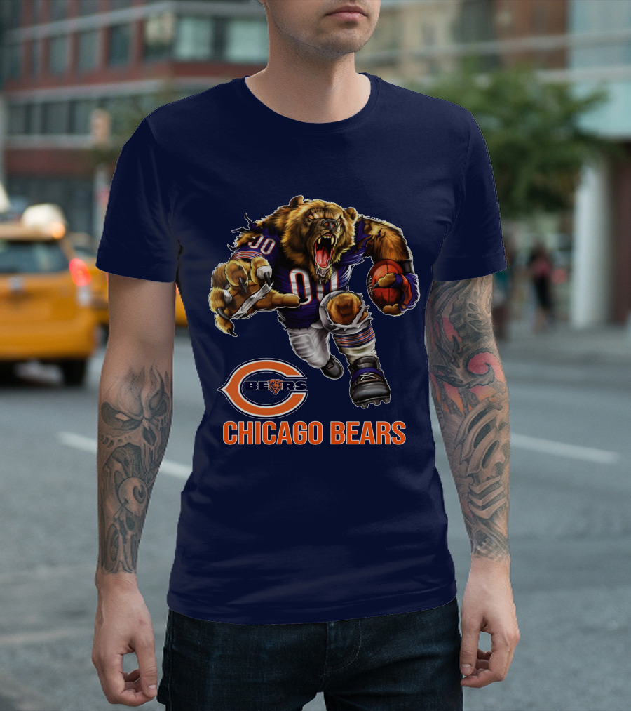 Chicago Bears 00 Roaring Football Beast T-Shirt