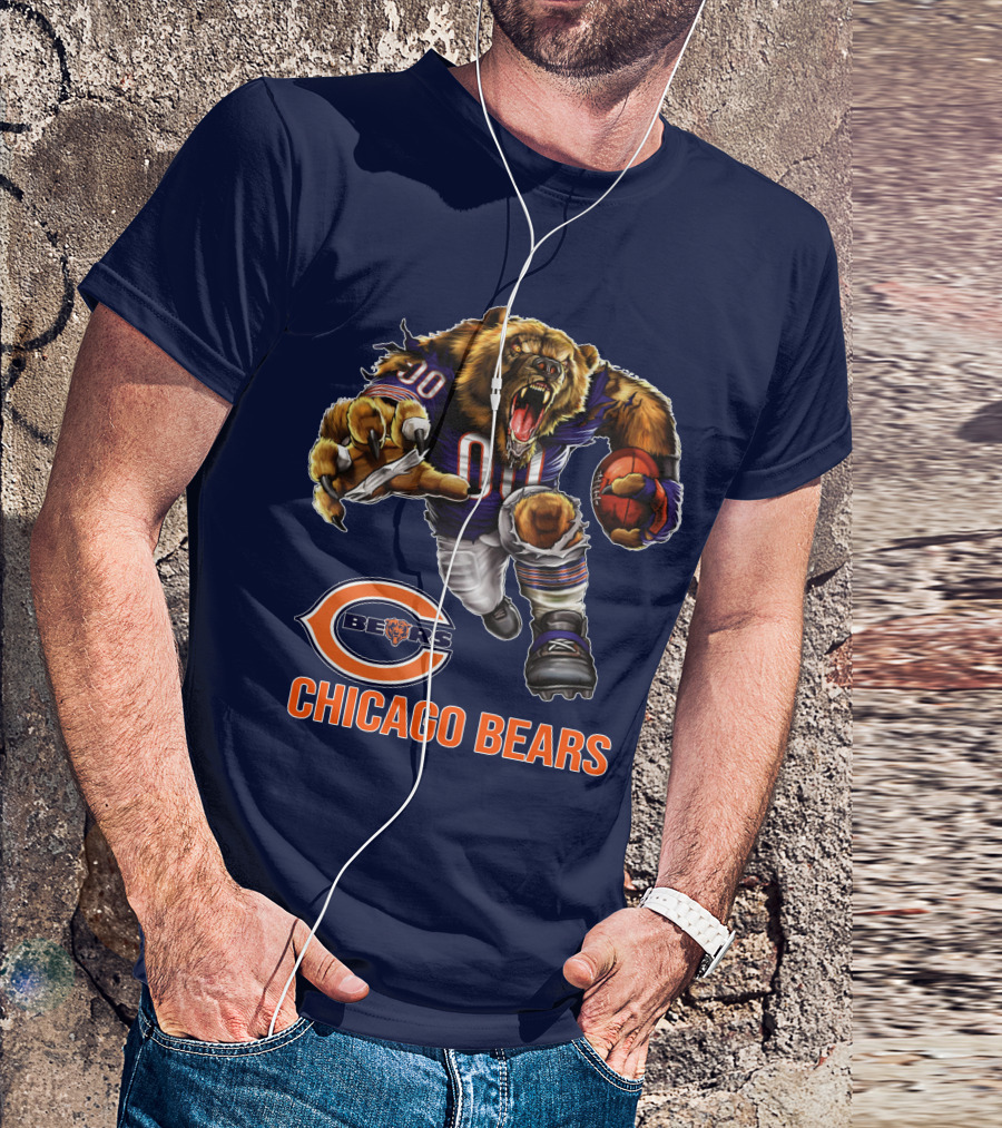 Chicago Bears 00 Roaring Football Beast T-Shirt