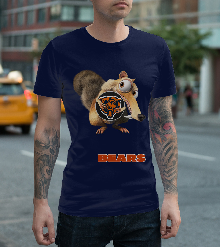 Bears 03 Chicago Football Scrat Character Crossover T-Shirt