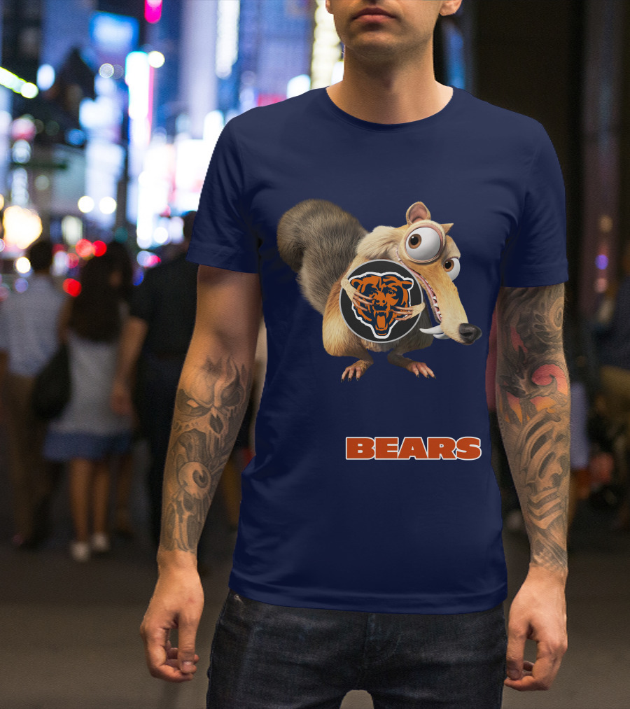 Bears 03 Chicago Football Scrat Character Crossover T-Shirt