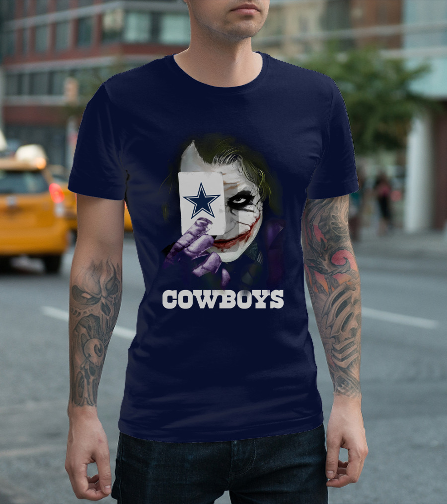 Cowboys Joker Face Playing Card Star Symbol T-Shirt