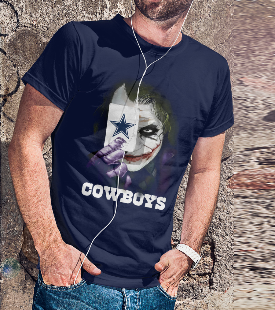 Cowboys Joker Face Playing Card Star Symbol T-Shirt