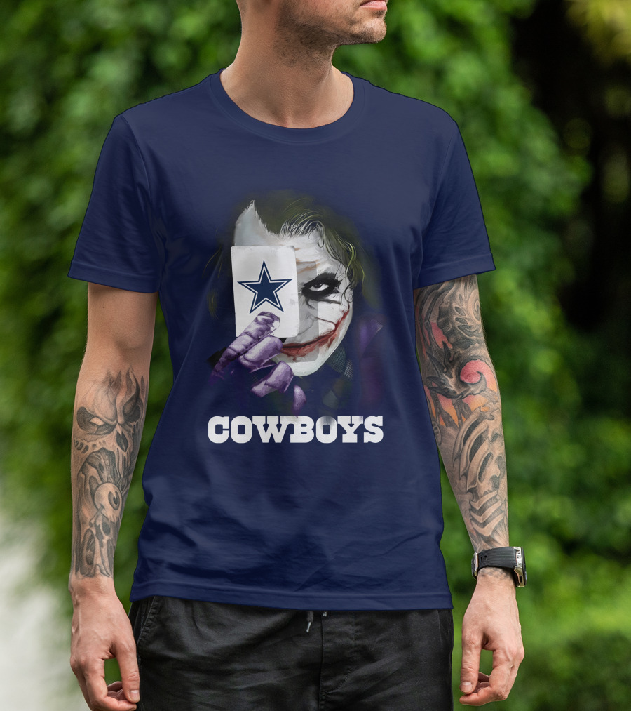 Cowboys Joker Face Playing Card Star Symbol T-Shirt