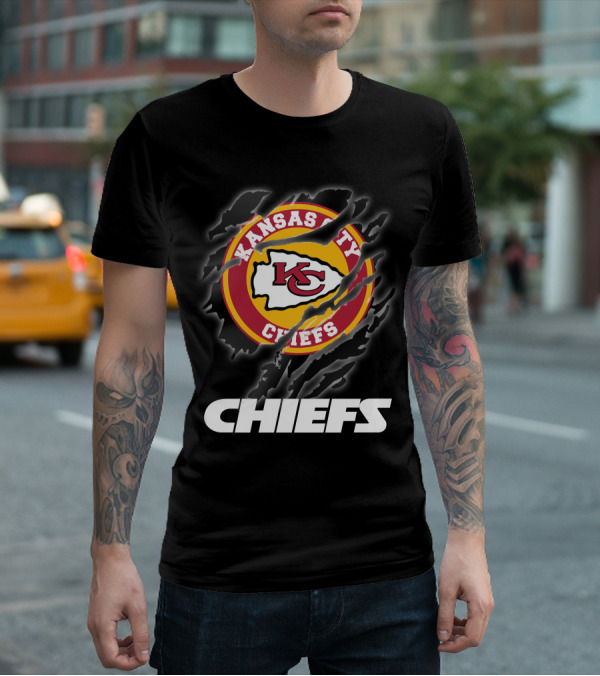 Kansas City Chiefs 08 Chiefs Logo Claw Marks T-Shirt