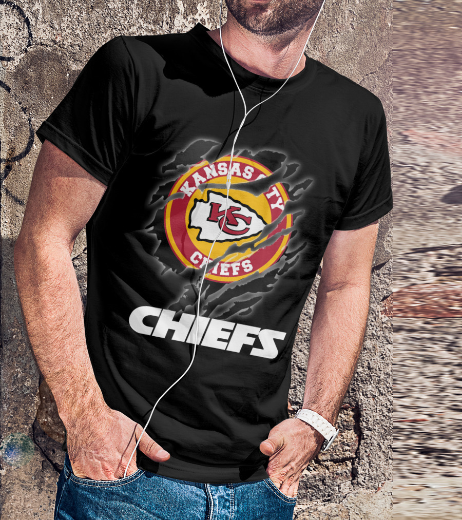 Kansas City Chiefs 08 Chiefs Logo Claw Marks T-Shirt