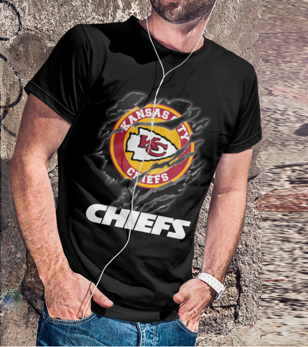 Kansas City Chiefs 08 Chiefs Logo Claw Marks T-Shirt