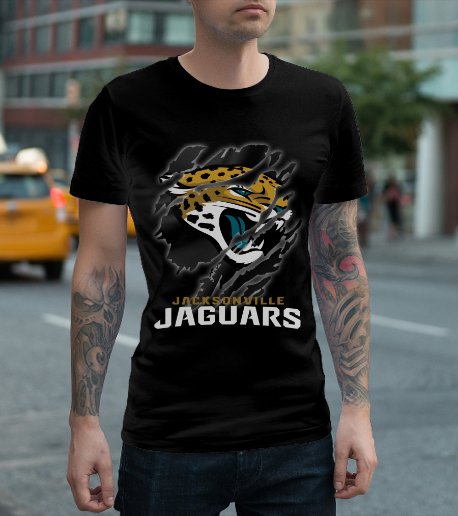 Jacksonville Jaguars Fierce Logo Claw Marks T-Shirt