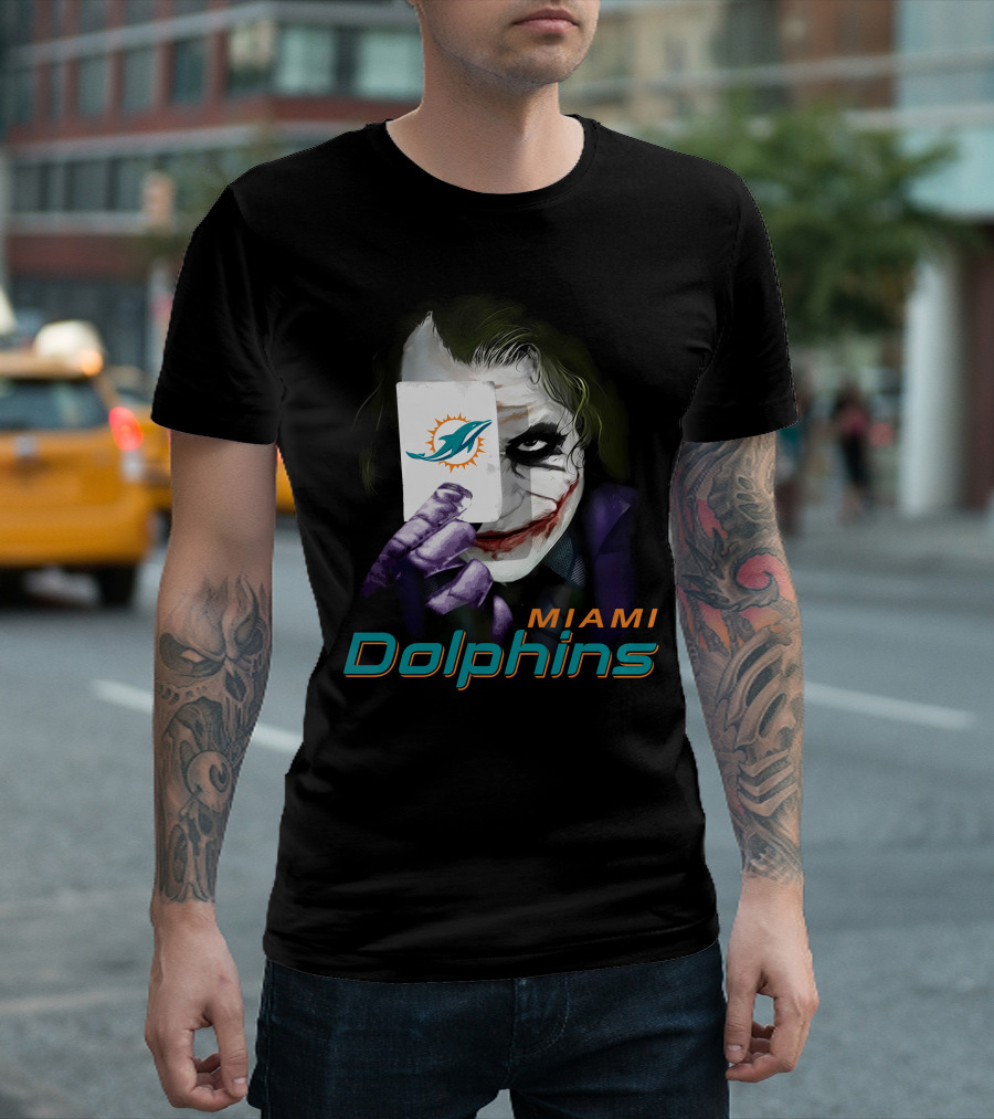 Miami Dolphins Joker Card Fusion T-Shirt