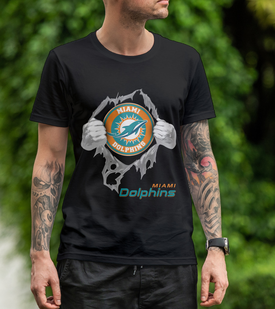 Miami Dolphins 08 Football Power Rip T-Shirt