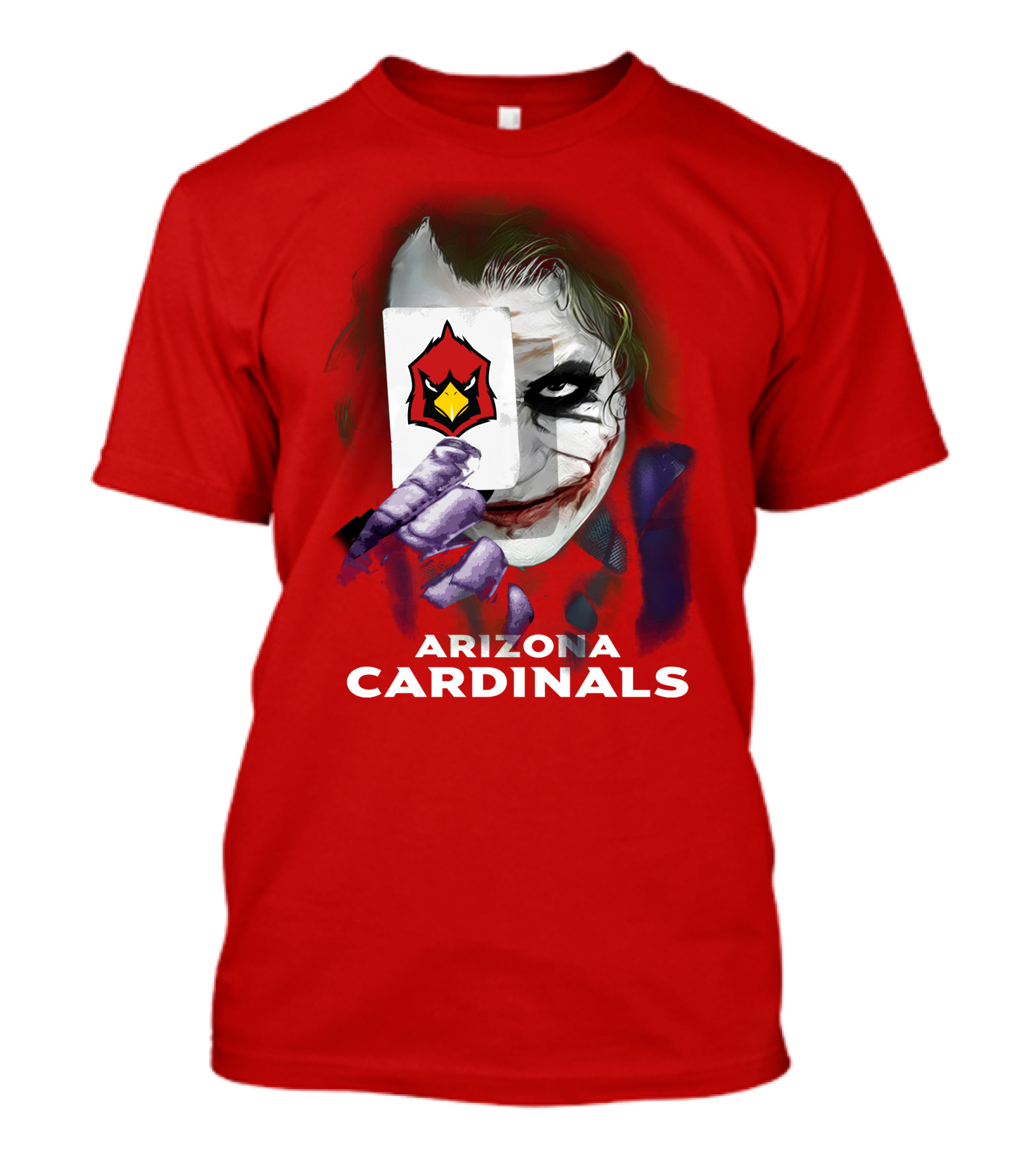 Arizona Cardinals Joker Playing Card Face T-Shirt