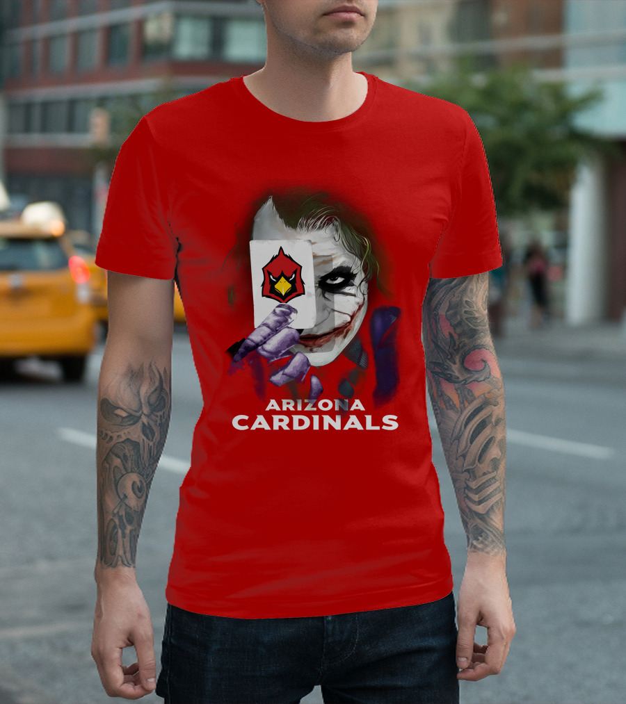 Arizona Cardinals Joker Playing Card Face T-Shirt