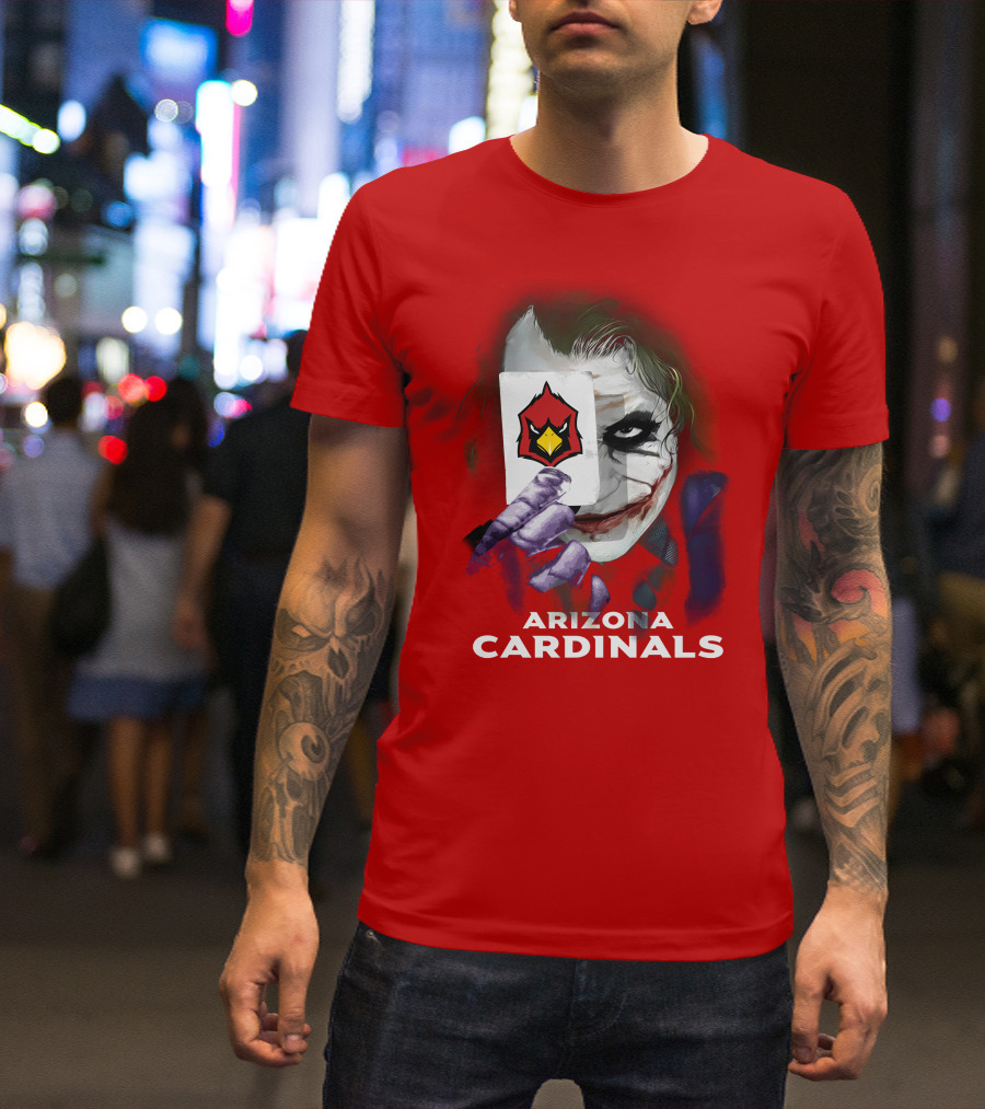 Arizona Cardinals Joker Playing Card Face T-Shirt