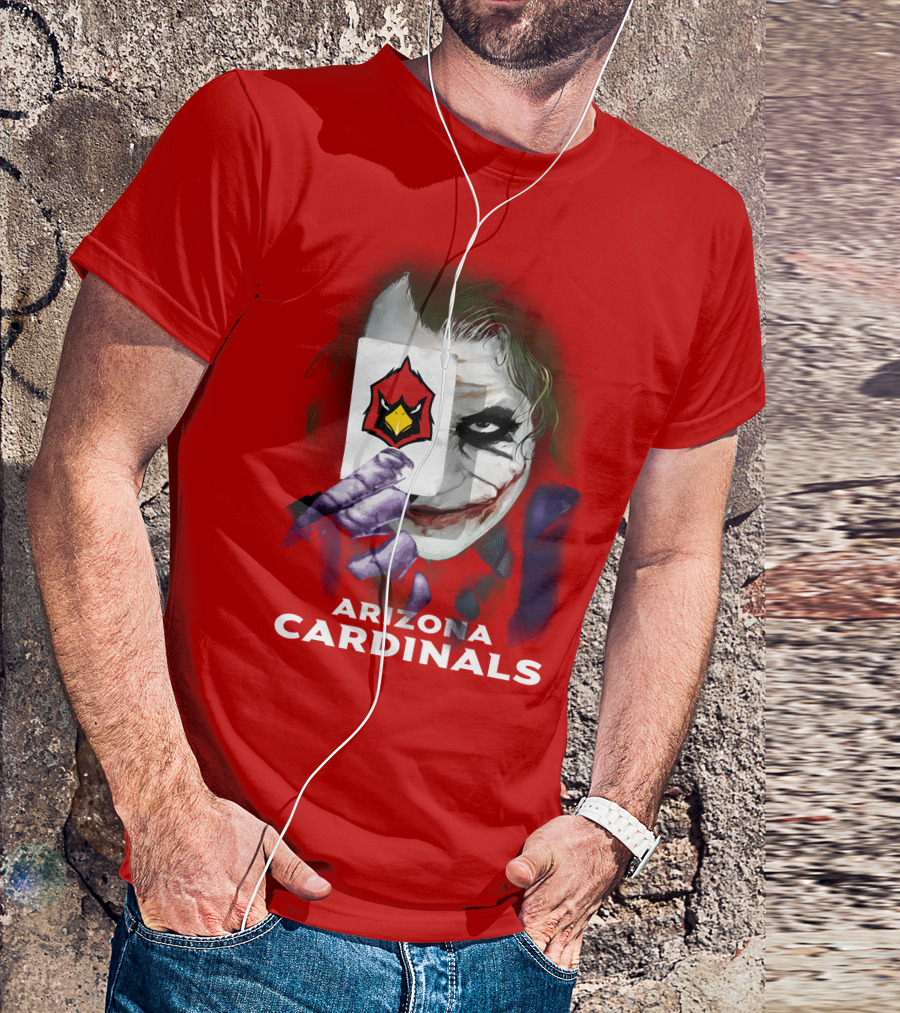 Arizona Cardinals Joker Playing Card Face T-Shirt