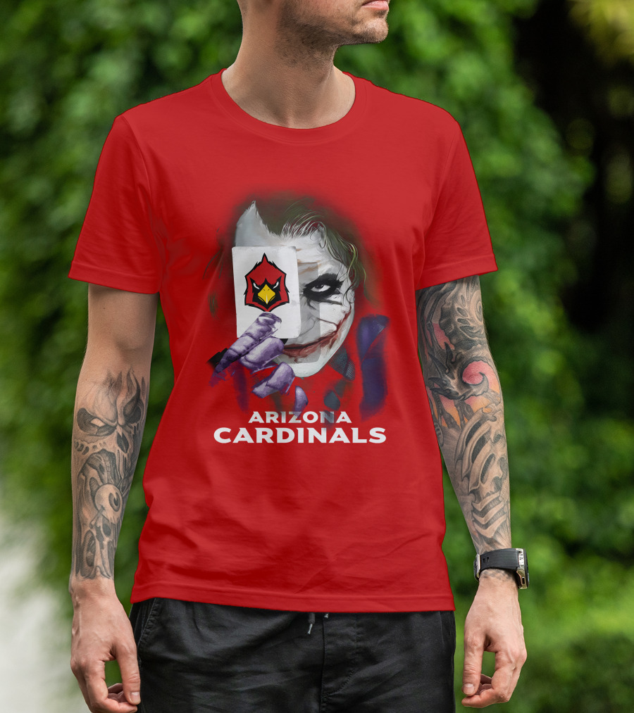 Arizona Cardinals Joker Playing Card Face T-Shirt