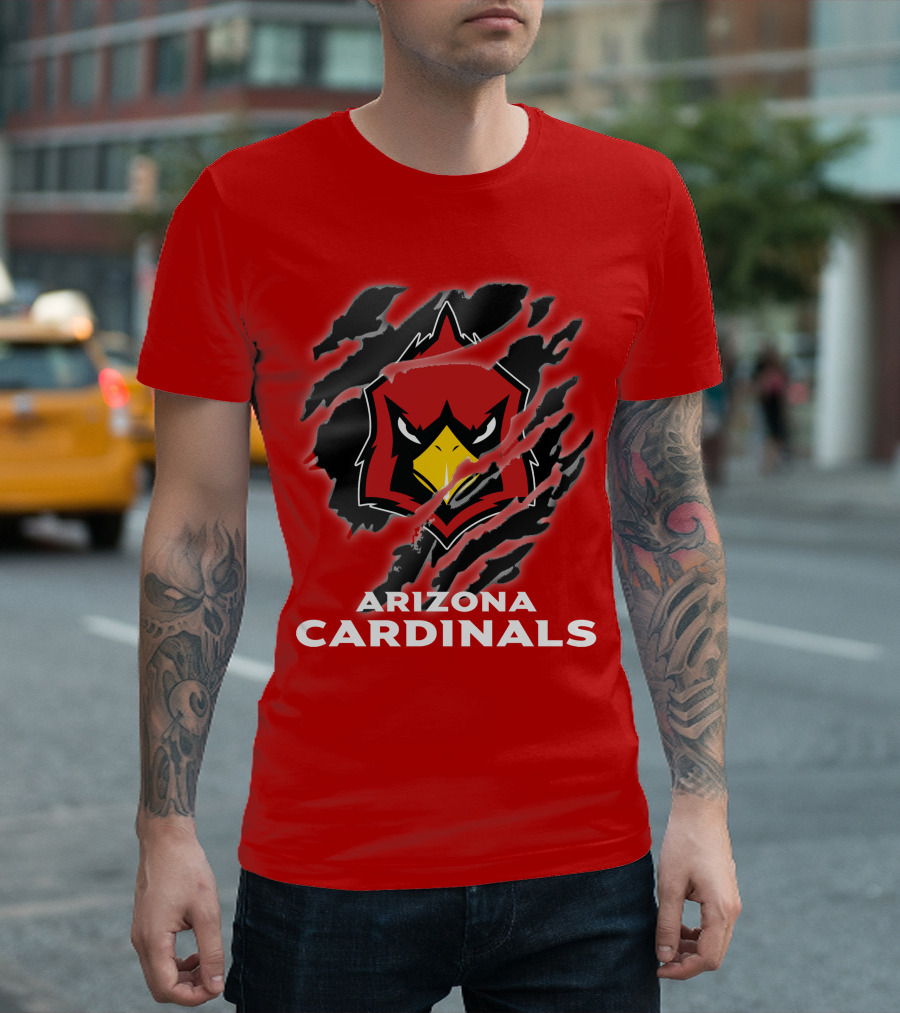 Arizona Cardinals Logo Claw Marks T-Shirt