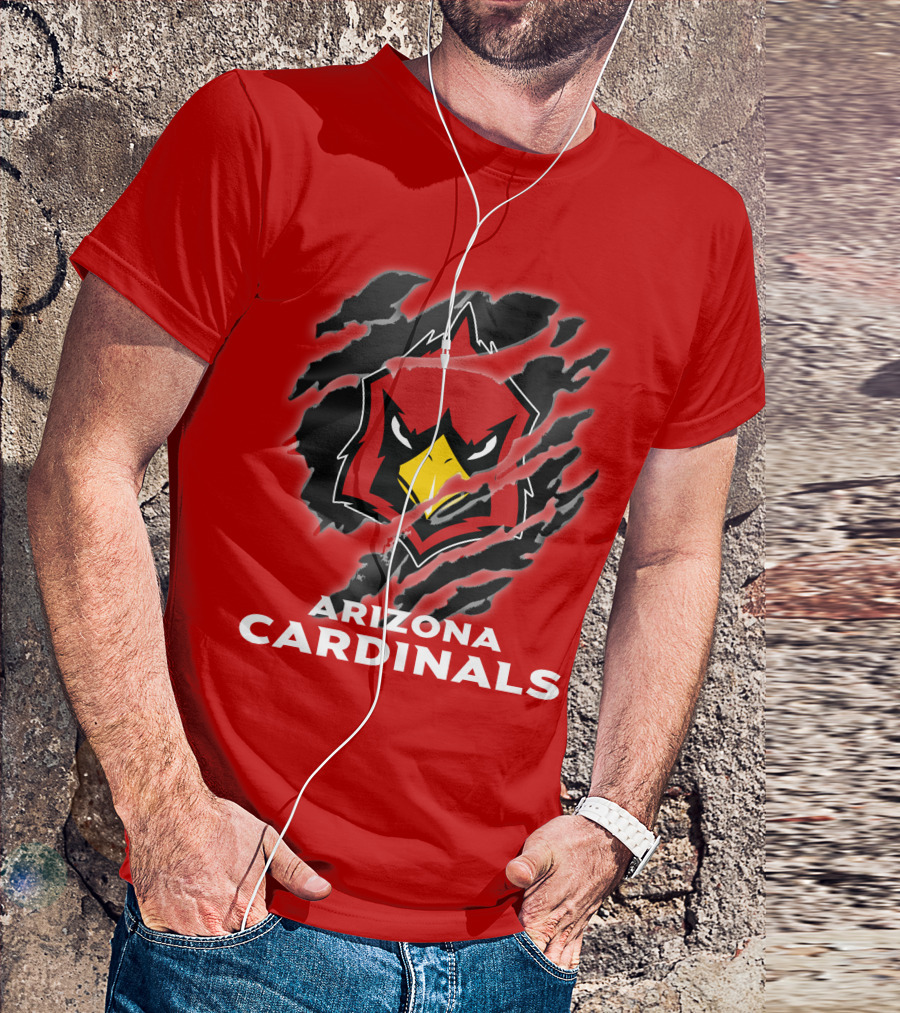 Arizona Cardinals Logo Claw Marks T-Shirt