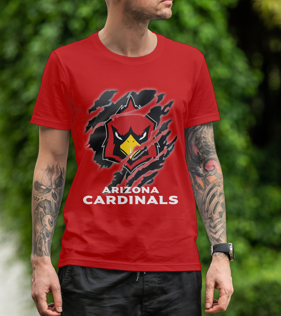 Arizona Cardinals Logo Claw Marks T-Shirt