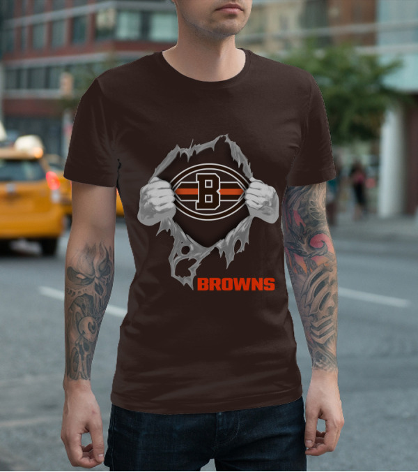 Browns 08 Football Jersey Hands Peeling Effect With B T-Shirt