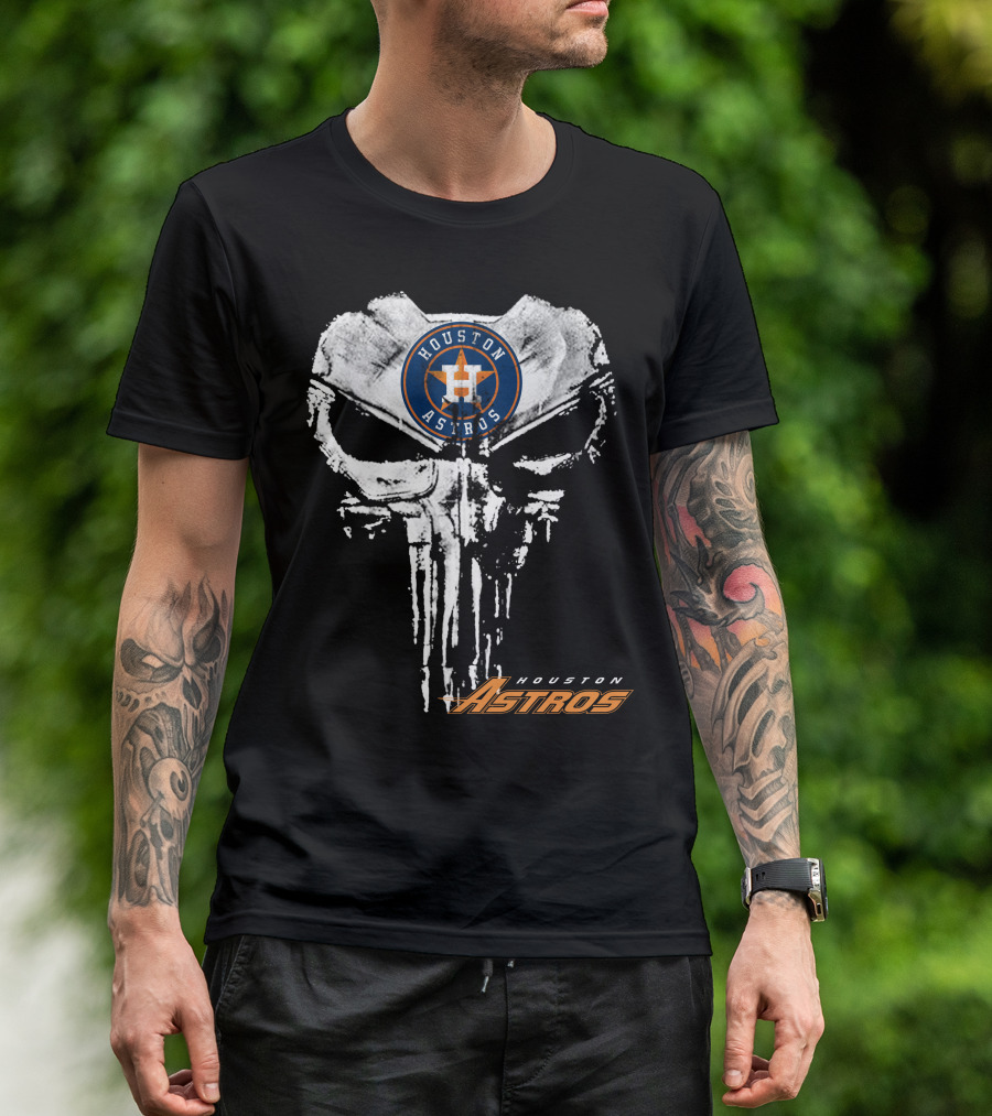 Houston Astros Punisher Skull T-Shirt