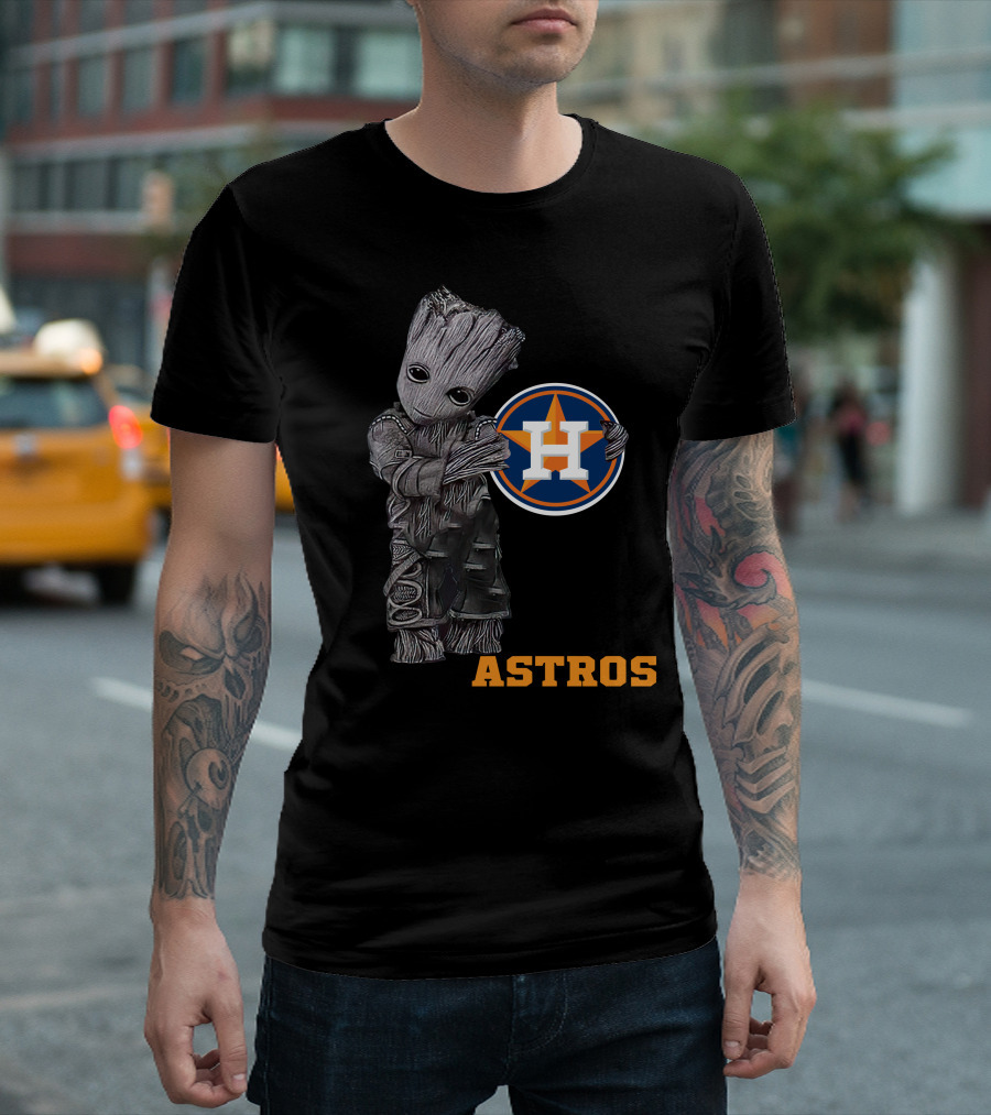 Astros Groot With Houston Baseball T-Shirt
