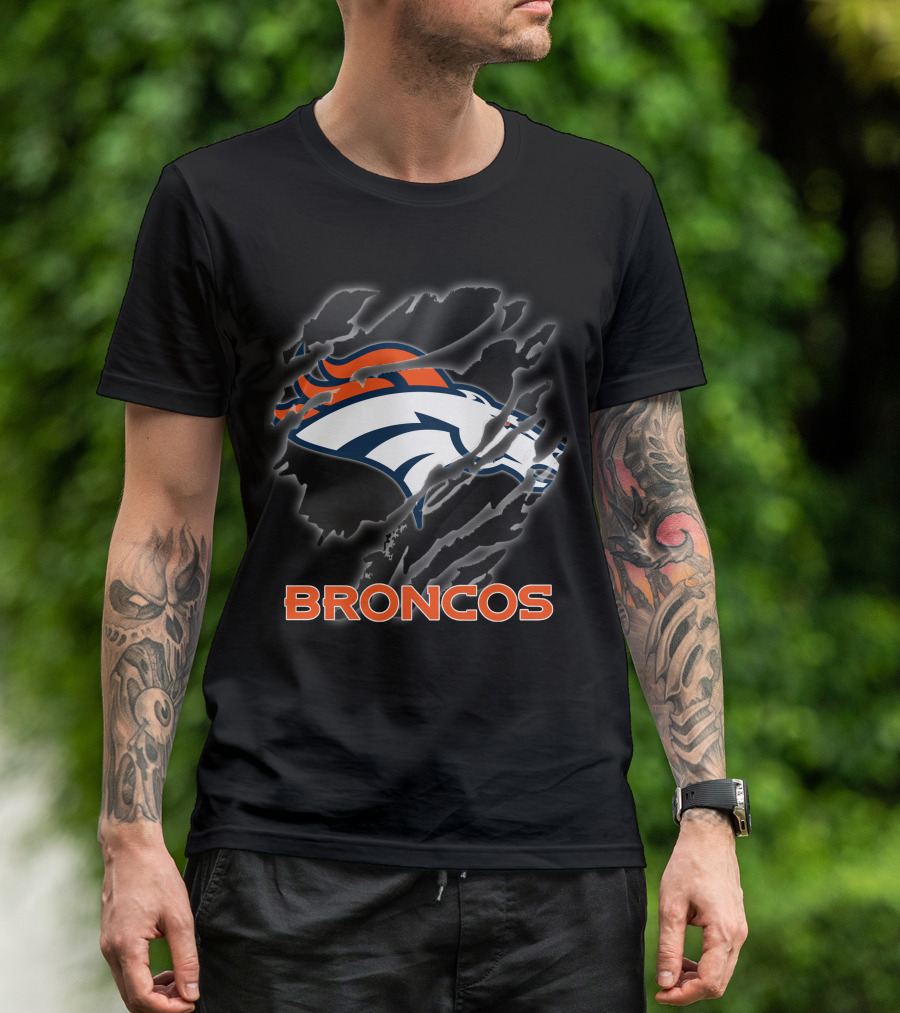 Denver Broncos Ripped Claw Marks T-Shirt