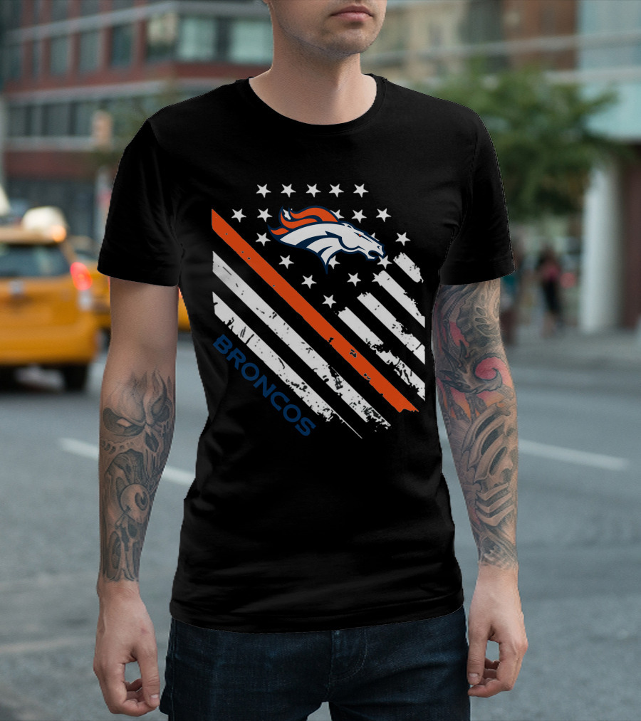 Broncos American Flag Stars Stripes T-Shirt