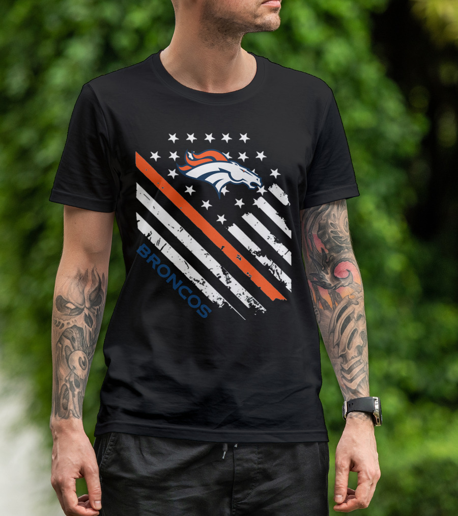 Broncos American Flag Stars Stripes T-Shirt