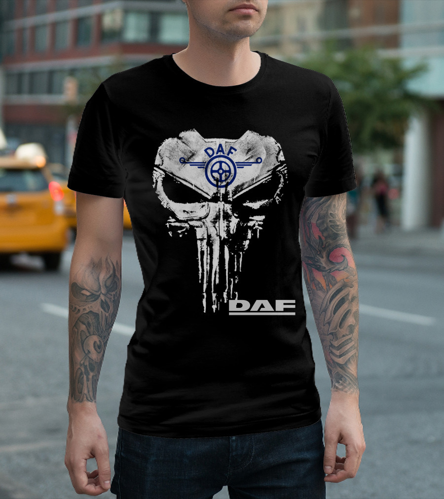 Daf Skull Emblem With Wheel Symbol T-Shirt