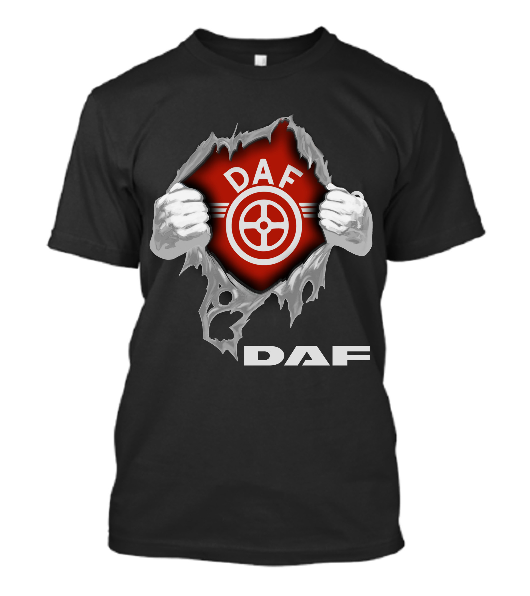 Daf Steering Wheel Logo Ripped T-Shirt