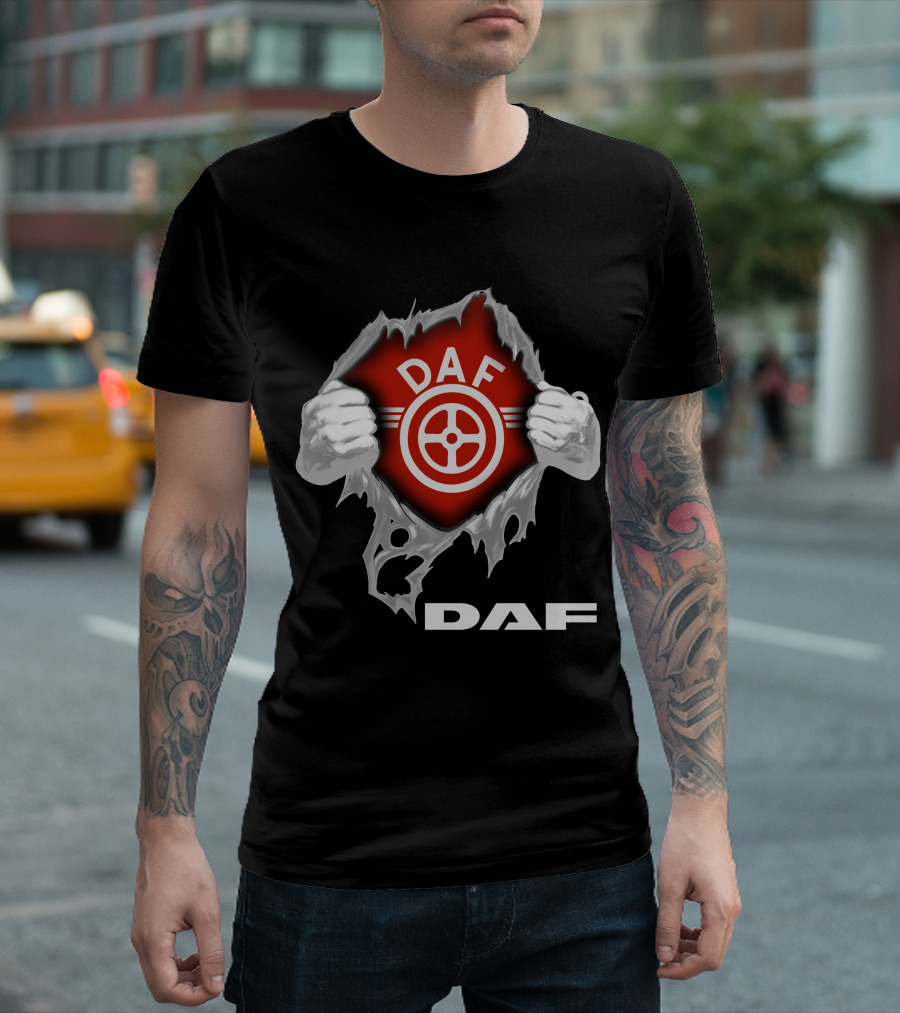 Daf Steering Wheel Logo Ripped T-Shirt